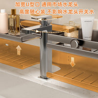 No-Drill Bathroom Mirror Front Shelf with Suction Cups for Washbasin & Faucet Storage