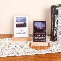 Beech Wood Acrylic Photo Frame for 6-10 Inch Pictures and Postcards, Double-Sided Transparent Display