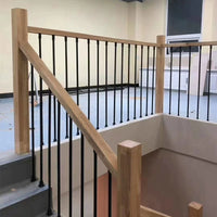 Modern Minimalist Wrought Iron Staircase Railing Baluster for Small Spaces and Bay Windows