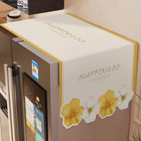 Floral Cream Style Refrigerator Oven Top Cover Towel Dustproof Washing Machine Cover