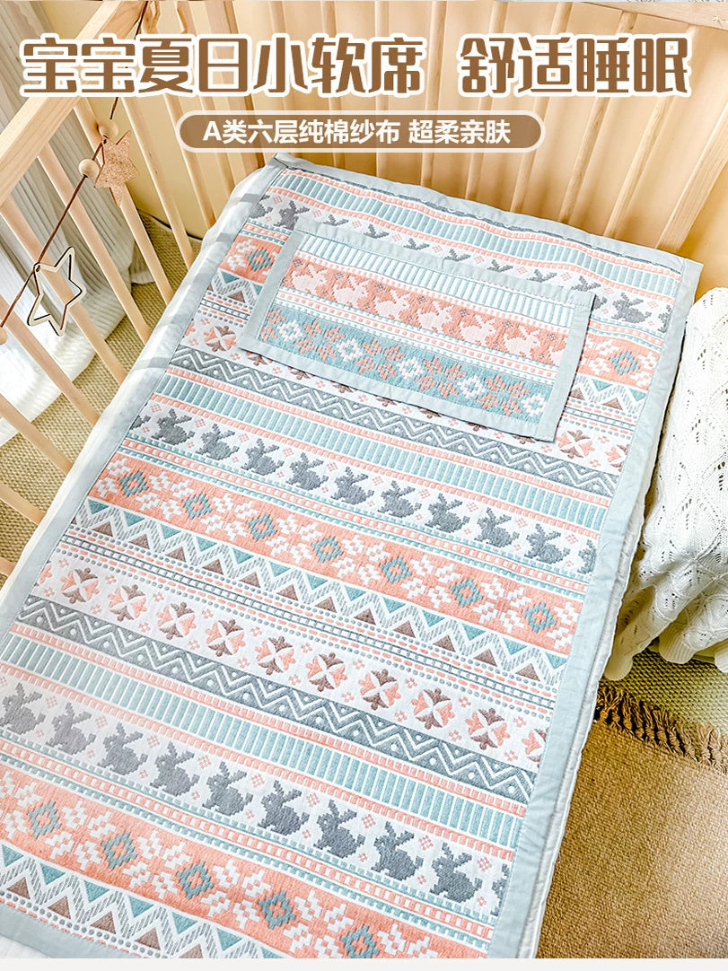 Baby Cotton Gauze Summer Sleeping Mat for Cribs and Toddler Beds