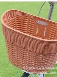 Bicycle Front Basket with Lid or Lidless - Thickened Plastic Woven Design for Electric Bikes