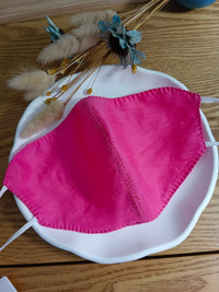 Hand-Stitched Ramie Breathable Sun Protection Face Mask with Eye Corner Coverage