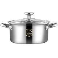 Thickened Stainless Steel Soup Pot for Induction Cooker and Gas Stove, Single-Serve Hot Pot and Noodle Cooker