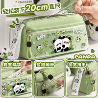 Cartoon Panda & Cat Large Capacity Pencil Case for Students