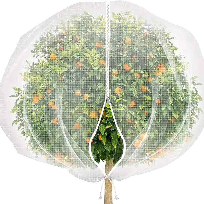 Plant Insect Bird Barrier Netting with Drawstring and Zipper for Garden Orchard Greenhouse