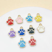 Cartoon Paw Print Enamel Charms for DIY Pet Tags and Jewelry