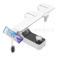 Non-Electric Bidet Toilet Seat with Phone Holder, Dual Nozzle Front & Rear Wash, Foldable, for Travel & Home