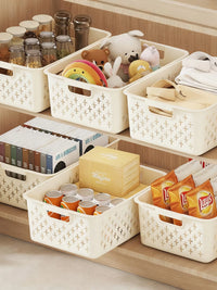 Kitchen Cabinet Lid and Pot Organizer Rack, Plastic Storage Basket for Cookware