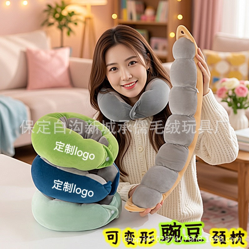 New Pea U-Shaped Neck Pillow for Travel and Office, Removable and Washable