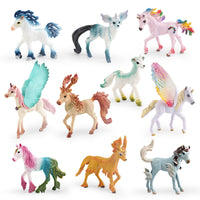 Mythical Creature Figurines - Unicorn, Pegasus, Dragon, and Fox Models for Kids