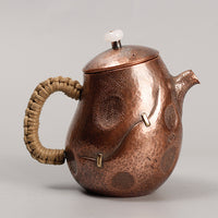Handcrafted Copper Teapot for Brewing and Boiling Water, Vintage Style Kettle for Kung Fu Tea, Outdoor and Home Use