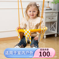 Kids Indoor Outdoor Swing Chair with Backrest for Babies and Toddlers, Home Garden Playground Swing