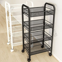 Multi-functional 3/4-Tier Rolling Utility Cart with Wheels and Hooks for Kitchen Storage