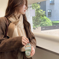 Knitted Cross Scarf for Women, Winter Warm Neck Warmer, Korean Style Color Block