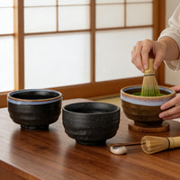 MinoYaki Japanese Matcha Bowl Wabi-Sabi Style Thick Ceramic Rice Bowl