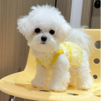 Pet Dog Cat Hollow Heart Dress Summer Breathable Sun Protection Apparel for Small to Medium Breeds