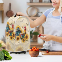 Rooster Print Food Processor Dust Cover Washable Polyester Kitchen Appliance Protector
