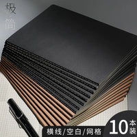 16K Kraft Paper Notebook Set - A4/B5 Lined, Grid, Blank, or English Pages (10-Pack)