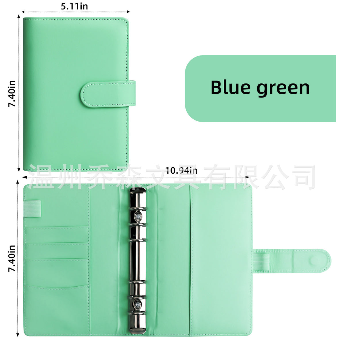 A6 Macaron PU Leather Binder Notebook with 12 Zipper Envelopes for Cash Budgeting and Planning