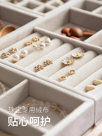 Velvet Jewelry Drawer Organizer Tray for Rings, Bracelets, Earrings, and Necklaces