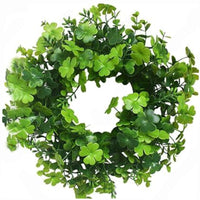 Four-Leaf Clover Wreath for Outdoor Decor & Photography Props, 30cm Green Artificial Plant