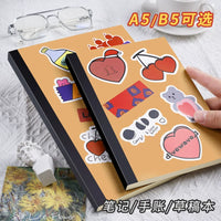 Dreamjin A5 Kraft Paper Notebook Set, Thickened Lined/Blank Pages, Vintage Style Journal for Writing & Sketching