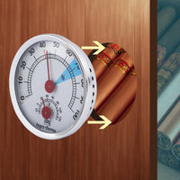57MM Aluminum Alloy Thermometer Hygrometer 2-in-1 Portable Embedded Cigar Box Wine Cabinet Decoration Humidity Meter Battery-Free