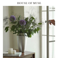 Muse Home "Silver Whisper" Indian Retro Silver-Edged Vase & Candle Holder Decor