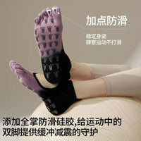 Women's Pilates Yoga Non-Slip Gradient Toe Socks with Silicone Grips for Indoor Sports