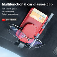 Car Sun Visor Glasses Clip Holder for Sunglasses and Cards, Multi-functional Storage Organizer