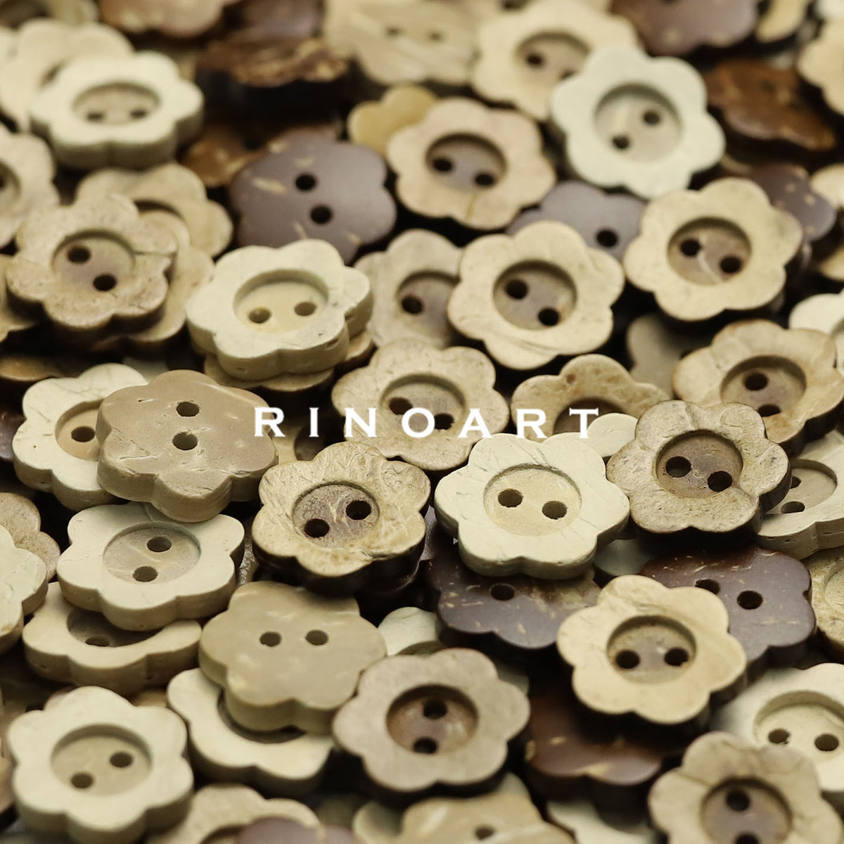 RuoNai Eco-Friendly Plum Blossom Coconut Shell Buttons for DIY Crafts and Apparel