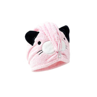 Cute Cartoon Quick Dry Hair Towel Cap for Adults, Super Absorbent Coral Fleece Bath Turban