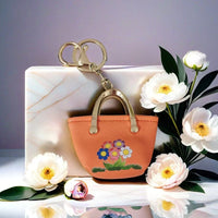 Mini Faux Leather Keychain Pouch for Jewelry and Small Items