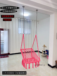 Square Ins Foldable Hanging Chair Indoor Outdoor Balcony Swing Basket Chair for Lounging