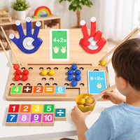 Wooden Montessori Finger Counting Math Toy for Early Education