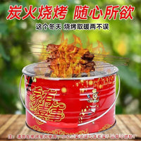 Portable Stainless Steel Charcoal Brazier for Outdoor Grilling and Heating