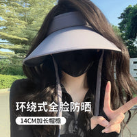 Women's UV Protection Wide Brim Sun Hat with Face Mask, Foldable for Summer Outdoor Sports