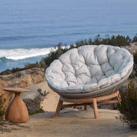 Outdoor Solid Wood Patio Dining Set with Wicker Chairs
