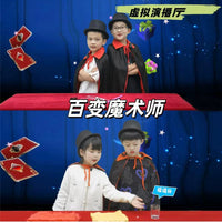 Kids & Adult Magician Costume Set with Cape, Hat, and Wand