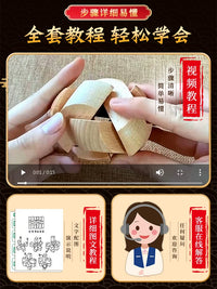 Luban Lock Kongming Lock Wooden Puzzle Set for Kids and Adults, Brain Teaser Educational Toy