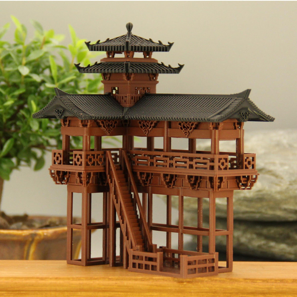 Corner Tower Micro Landscape Ornament for Aquarium Terrarium Bonsai