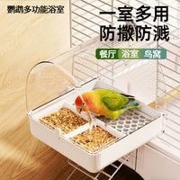 Multi-functional Parrot Feeder and Bathing Tub with Anti-Splash Design
