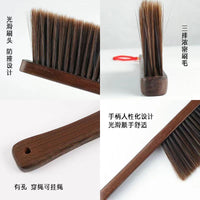 Wooden Bed Brush with Soft Bristles and Long Handle for Dust Cleaning
