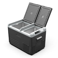 Brevino 45L Dual Zone Portable Car Refrigerator for Travel, Camping, and Trucks