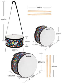 Musicube Kids' 8-inch Snare/Bass Drum Percussion Toy for Early Education and Sensory Training