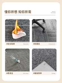 Commercial Interlocking Carpet Tiles for Office and Billiard Halls, Full Coverage Floor Mats