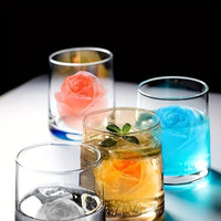 Food-Grade Silicone 6-Cavity Rose Ice Cube Tray with Buckle, Leak-Proof for Whiskey and DIY Frozen Treats