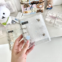 Ins Style Transparent Glitter Star PVC A8/M5 Loose-Leaf Notebook Soft Cover