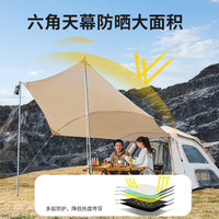 Automatic Pop-Up Camping Tent with Sunshade for 3-5 People, Waterproof UV Protection
